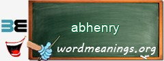 WordMeaning blackboard for abhenry